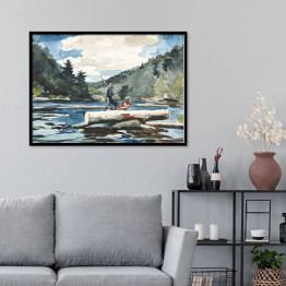 Plakat w ramie Winslow Homer. Rzeka Hudson. Reprodukcja