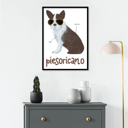 Plakat w ramie Kawa z psem - piesoricano