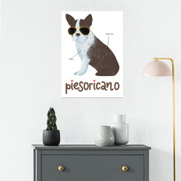 Plakat Kawa z psem - piesoricano