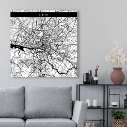 Obraz na płótnie Mapy miast świata - Hamburg - biała
