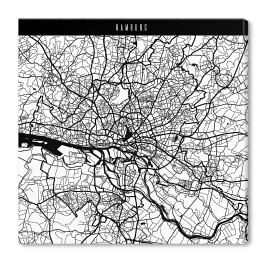 Obraz na płótnie Mapy miast świata - Hamburg - biała