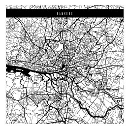 Plakat samoprzylepny Mapy miast świata - Hamburg - biała