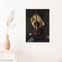 Plakat samoprzylepny William Harnett "Martwa natura - skrzypce i muzyka" - reprodukcja