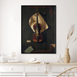 Plakat w ramie William Harnett "Martwa natura - skrzypce i muzyka" - reprodukcja
