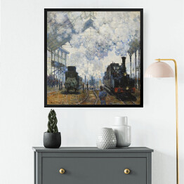 Obraz w ramie Claude Monet Przybycie pociągu Normandii. Reprodukcja obrazu