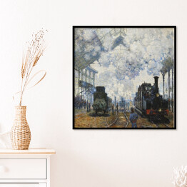Plakat w ramie Claude Monet Przybycie pociągu Normandii. Reprodukcja obrazu