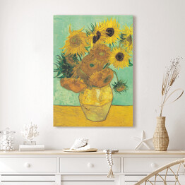 Obraz klasyczny Vincent van Gogh Martwa natura wazon z dwunastoma słonecznikami. Reprodukcja