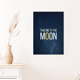 Plakat Kosmiczny kot - "Take me to the moon"