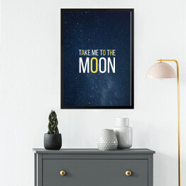 Obraz w ramie Kosmiczny kot - "Take me to the moon"