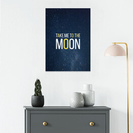 Plakat samoprzylepny Kosmiczny kot - "Take me to the moon"