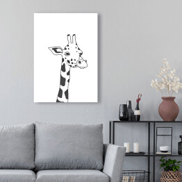 Obraz na płótnie Czarno biały rysunek żyrafy