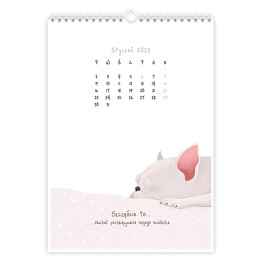 Kalendarz 13-stronicowy Kalendarz z buldogiem francuskim
