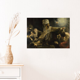Plakat Rembrandt Uczta Baltazara. Reprodukcja