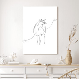 Obraz klasyczny Sylwetka konia - białe konie