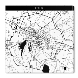 Obraz na płótnie Mapy miast świata - Astana - biała