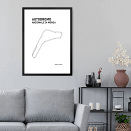 Obraz w ramie Autodromo Nazionale Di Monza - Tory wyścigowe Formuły 1 - białe tło