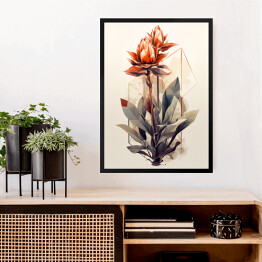 Obraz w ramie Kwiaty i kompozycja geometryczna rysunek