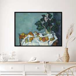 Plakat w ramie Paul Cezanne "Martwa natura z jabłkami i doniczką pierwiosnków" - reprodukcja