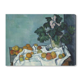 Paul Cezanne "Martwa natura z jabłkami i doniczką pierwiosnków" - reprodukcja