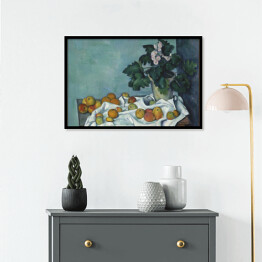 Plakat w ramie Paul Cezanne "Martwa natura z jabłkami i doniczką pierwiosnków" - reprodukcja