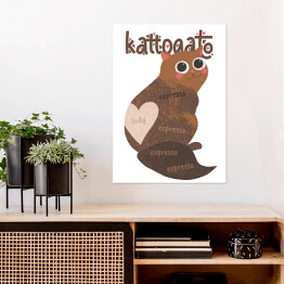 Plakat Kawa z kotem - kattogato