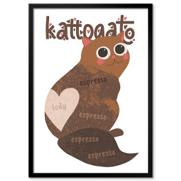 Obraz klasyczny Kawa z kotem - kattogato