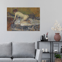 Plakat samoprzylepny Henri de Toulouse-Lautrec "Rudowłosa naga chowająca się kobieta" - reprodukcja
