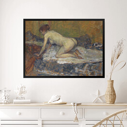 Obraz w ramie Henri de Toulouse-Lautrec "Rudowłosa naga chowająca się kobieta" - reprodukcja
