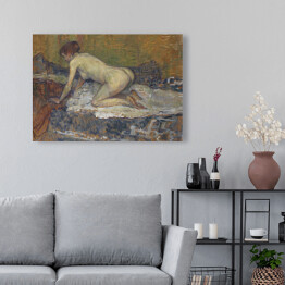 Obraz na płótnie Henri de Toulouse-Lautrec "Rudowłosa naga chowająca się kobieta" - reprodukcja