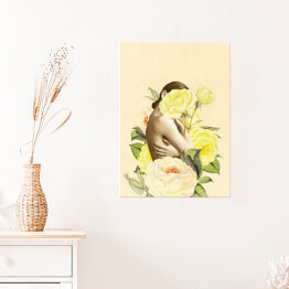 Plakat Kobieta i jasne kwiaty