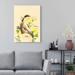 Obraz na płótnie Kobieta i jasne kwiaty