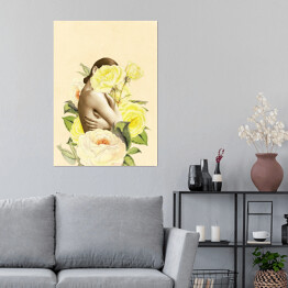 Plakat Kobieta i jasne kwiaty
