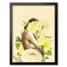 Obraz w ramie Kobieta i jasne kwiaty