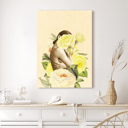 Obraz klasyczny Kobieta i jasne kwiaty
