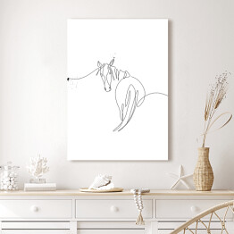 Obraz klasyczny Ilustracja z koniem - białe konie