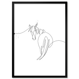 Obraz klasyczny Ilustracja z koniem - białe konie