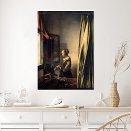 Plakat samoprzylepny Jan Vermeer "Dziewczyna czytająca list" - reprodukcja