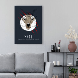 Obraz klasyczny Wiedźmin - wilk na granatowym tle