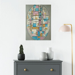 Plakat Piet Mondriaan "Composition in oval with color planes 1"