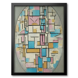 Obraz w ramie Piet Mondriaan "Composition in oval with color planes 1"
