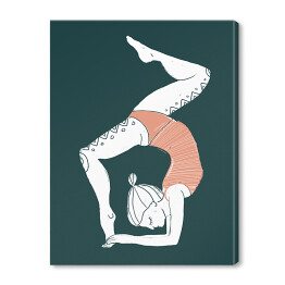 Obraz na płótnie Kobieta ćwicząca jogę - ilustracja na ciemnym tle