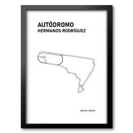 Obraz w ramie Autodromo Hermanos Rodriguez - Tory wyścigowe Formuły 1 - białe tło