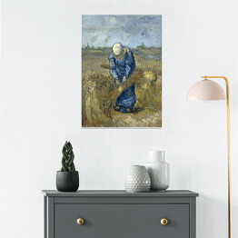 Plakat Vincent van Gogh Wieśniaczka wiążąca snopy (wg Milleta). Reprodukcja