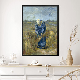 Obraz w ramie Vincent van Gogh Wieśniaczka wiążąca snopy (wg Milleta). Reprodukcja