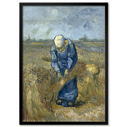 Plakat w ramie Vincent van Gogh Wieśniaczka wiążąca snopy (wg Milleta). Reprodukcja