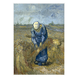Plakat samoprzylepny Vincent van Gogh Wieśniaczka wiążąca snopy (wg Milleta). Reprodukcja