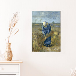Plakat samoprzylepny Vincent van Gogh Wieśniaczka wiążąca snopy (wg Milleta). Reprodukcja
