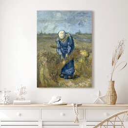 Obraz na płótnie Vincent van Gogh Wieśniaczka wiążąca snopy (wg Milleta). Reprodukcja