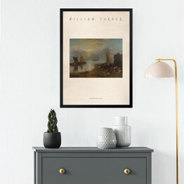 Obraz w ramie William Turner "Wschodzące słońce" - reprodukcja z napisem. Plakat z passe partout