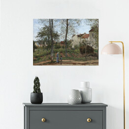 Plakat samoprzylepny Camille Pissarro Krajobraz w Louveciennes, jesień. Reprodukcja